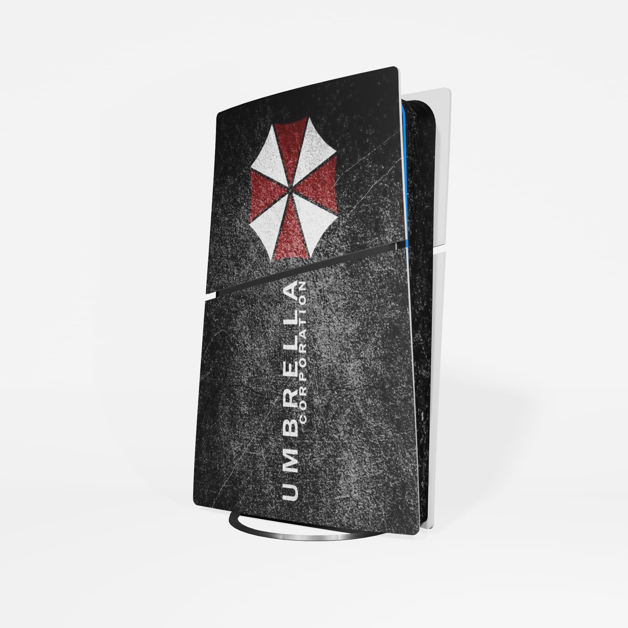 MaD Vision® Extra-Durable Skin Kit per PlayStation 5 (PS5) Digital Slim | Set di Pellicole Adesive in Vinile Opaco per la Console e 2 Controller - per Resident Evil Umbrella Design