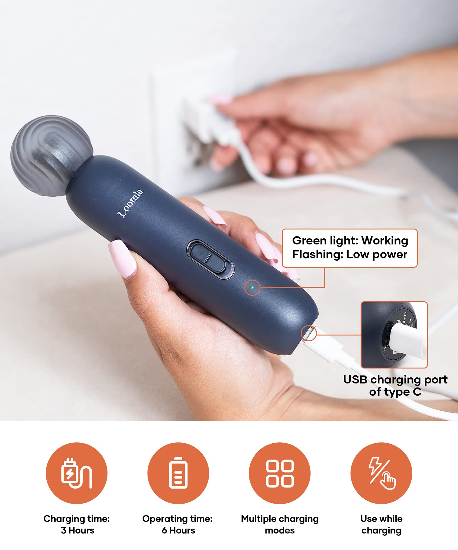 Broyeur à Griffes pour Chiens, Chats et Petits Animaux, toiletteur Professionnel avec 3 Pointes de meulage interchangeables, Faible Vibration et Fonctionnement Silencieux, Rechargeable par USB