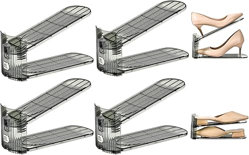 Miniatura 9 de 12 piezas Organizador de ranuras para zapatos, soporte ajustable para ahorrar espacio, organizador de zapatos, bandeja de exhibición para zapatillas