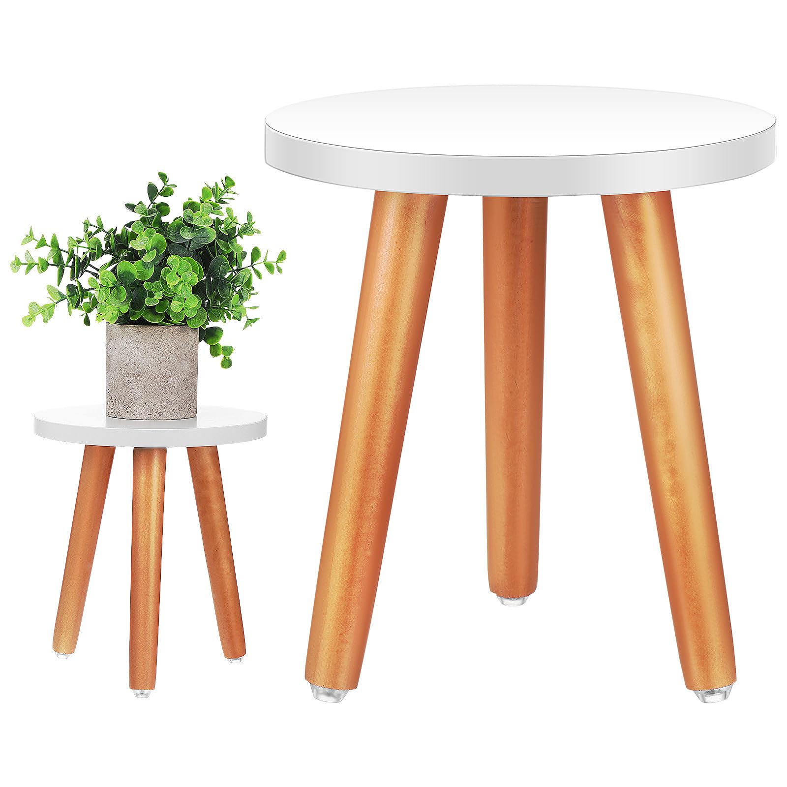 Support pour plantes en bois lot de 2 tabourets mini pour salon