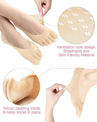 Miniatura 3 de 6 pares de calcetines de alivio de juanetes, calcetines de alineación de los dedos, calcetines de compresión para dedos de los dedos, calcetines de