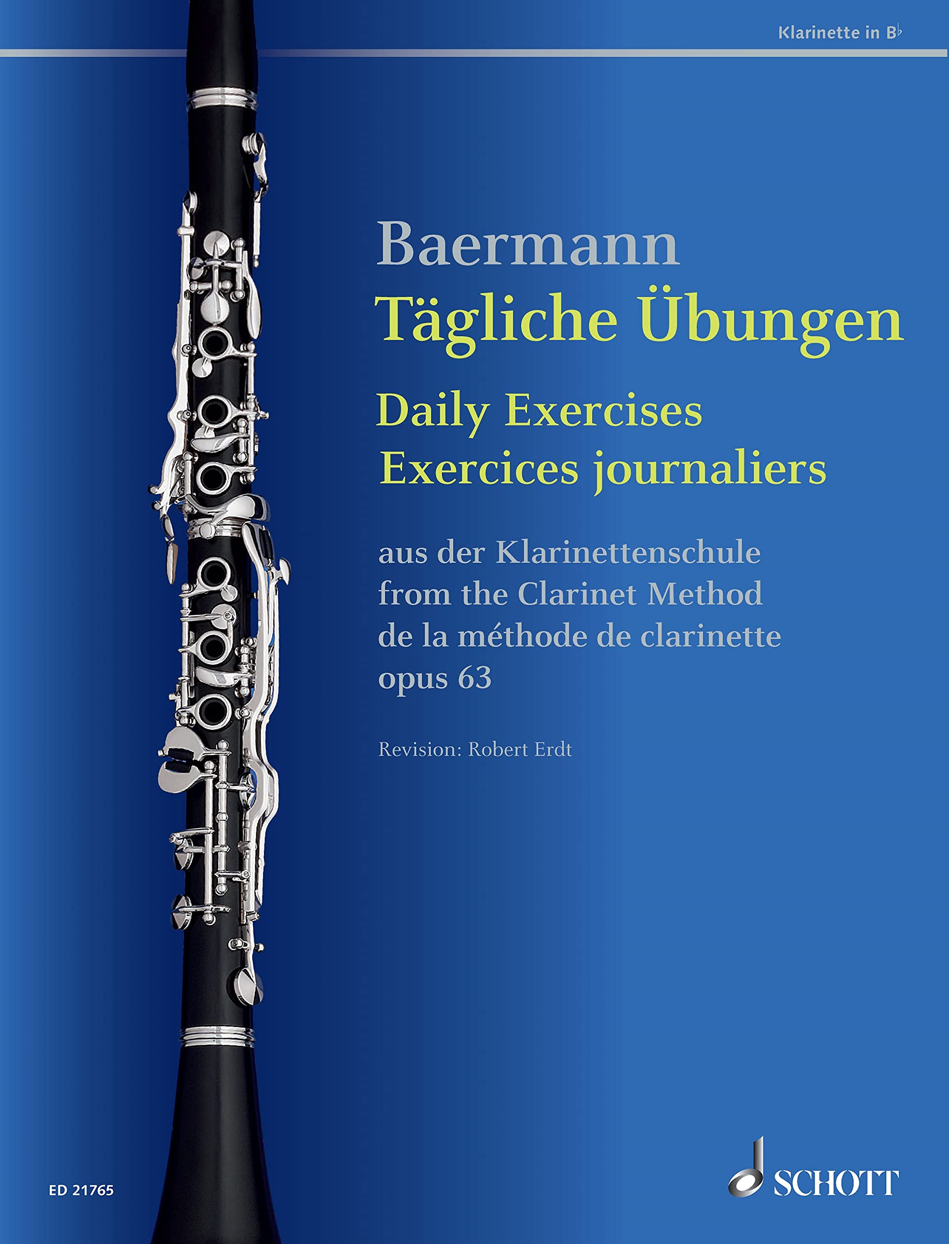 Clarinet Method Op. 63 Daily Exercises cahier pour votre routine de musique à la maison