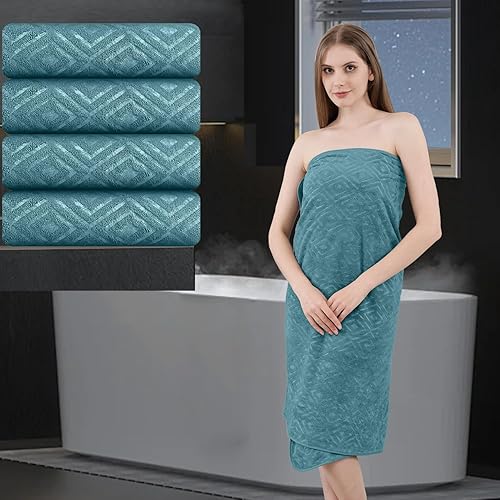 Vista 32 de Juego de toallas de microfibra de 8 piezas, 2 toallas de baño, 2 toallas de mano, 4 toallas pequeñas, toalla de baño extra grande para baño, hotel