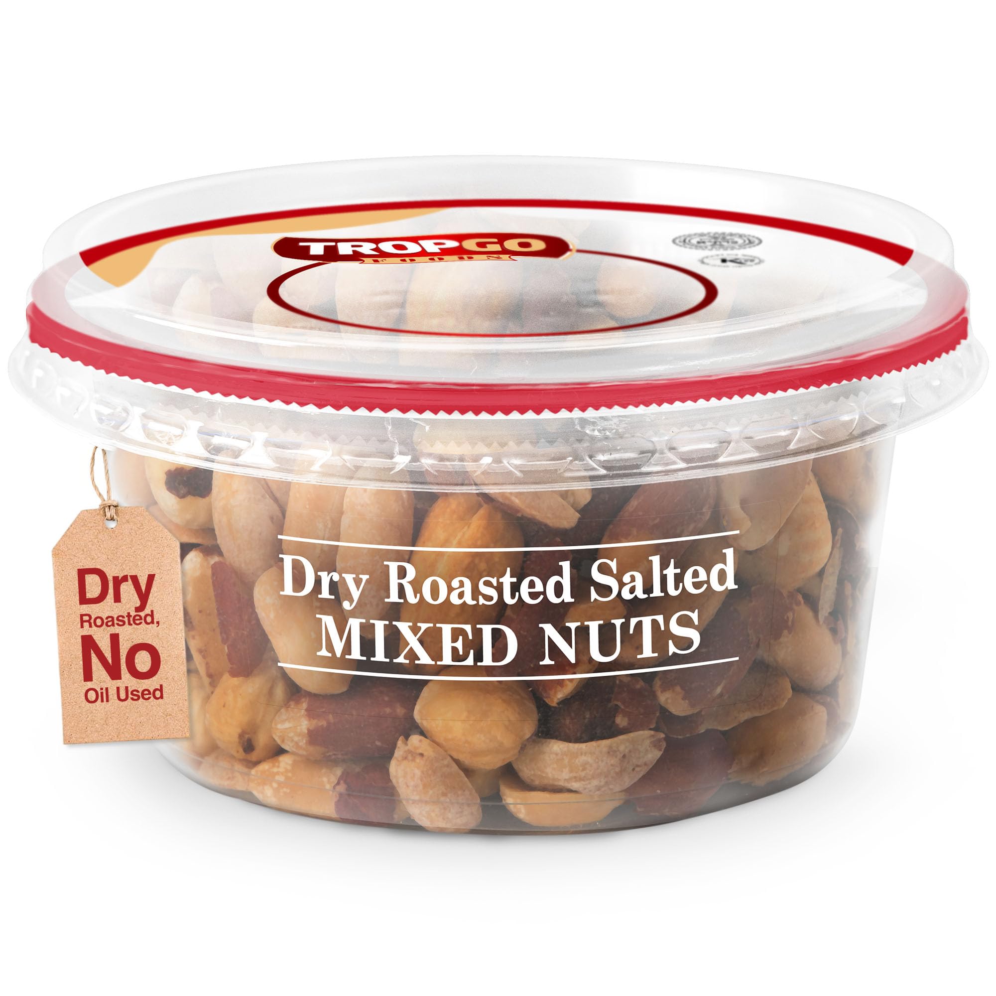 Mixed Nuts Dry Roasted Salted 190g - Nuts in Resealable and Recyclable Tub - Wholesome Trail Mix with Fibre, Protein, and Essential Minerals - Healthy Snacks for All Ages