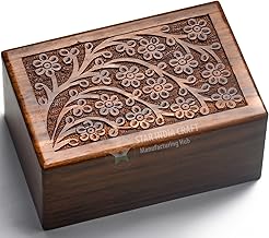 STAR INDIA CRAFT Handmade Tree of Life Urns for Human Ashes, Adult Large Cremation Urns, Funeral Urns Engraved, Burial Urns - 185 lbs