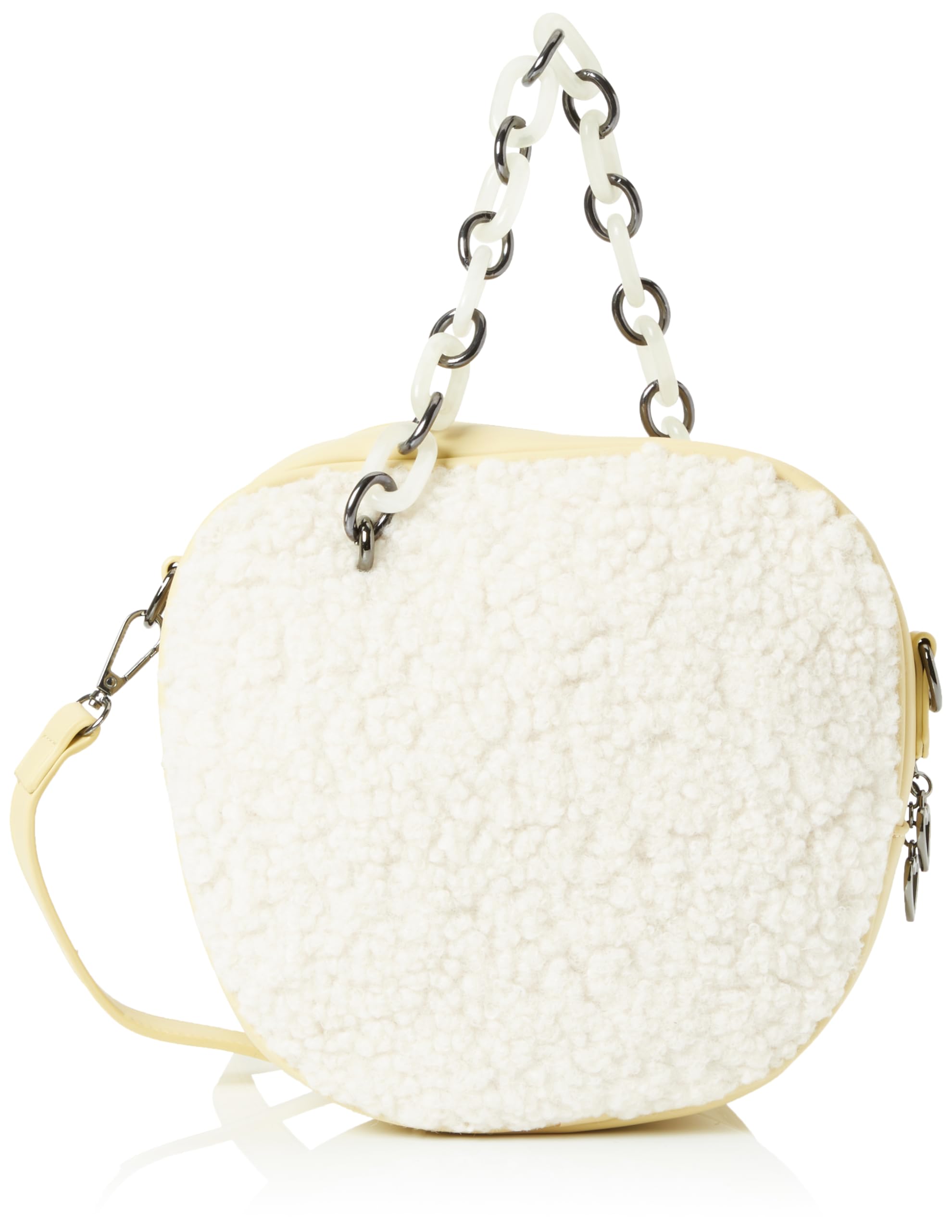 LIBBI Women Tasche mit Teddyfell Shoulder Bag, Cream, One Size