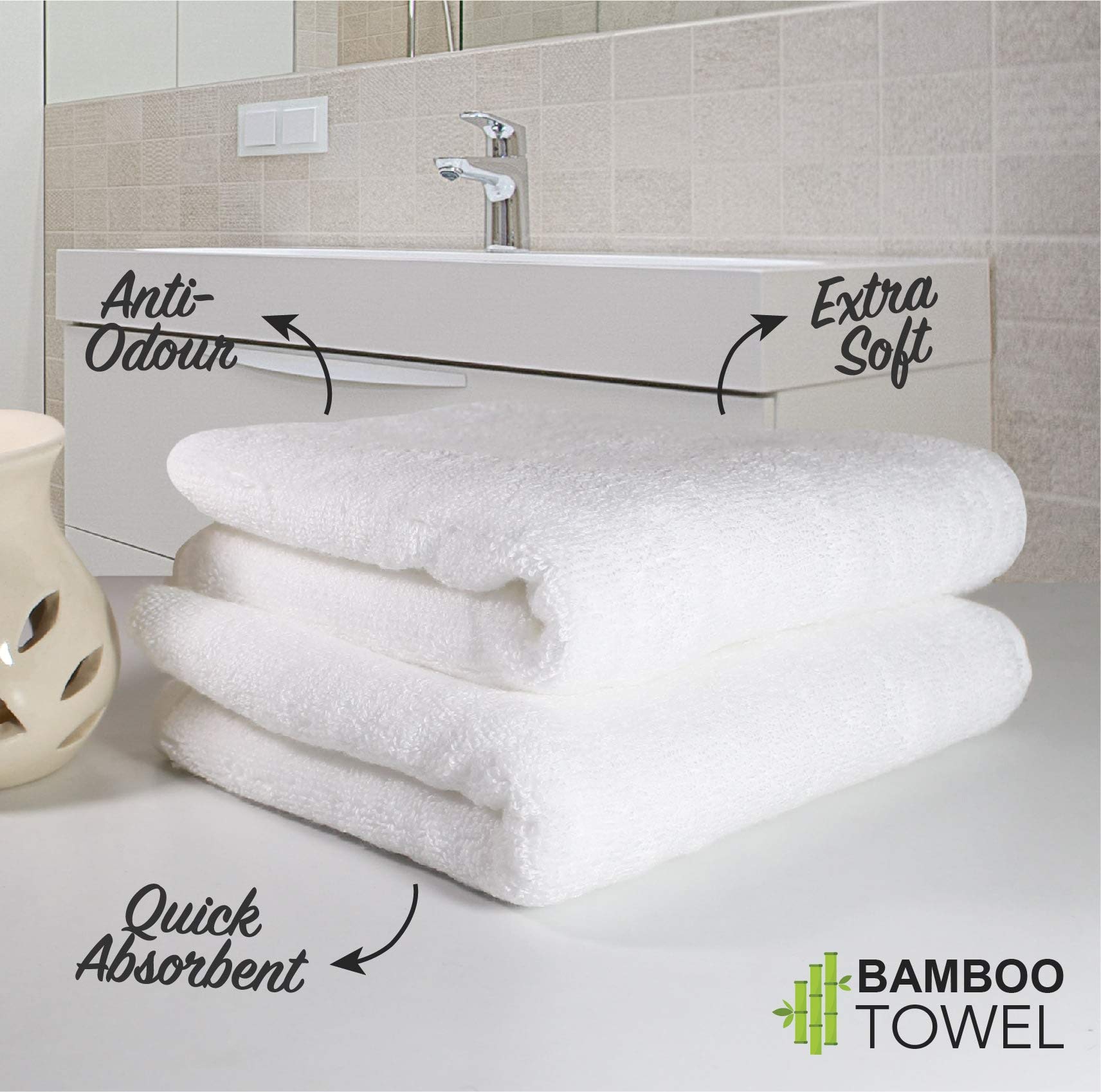 HEELIUM Bamboo Hand Towels - Ultra Soft & Absorbent -3 HEELIUM Bamboo Hand Towels - Ultra Soft & Absorbent -3
