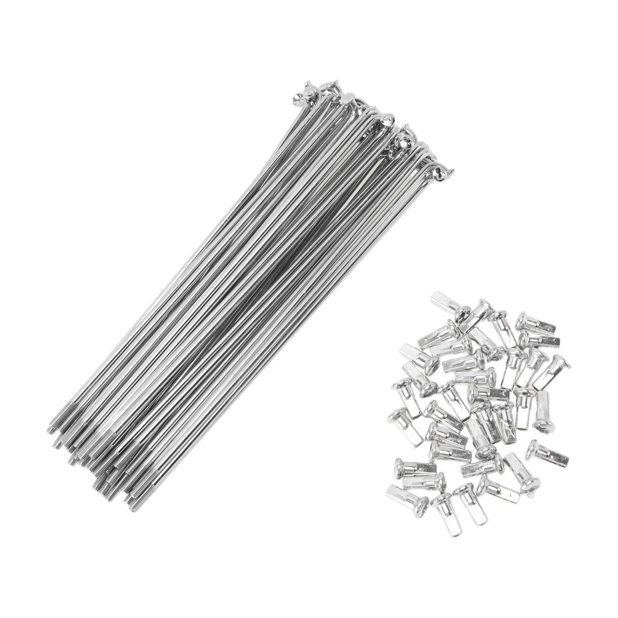 Motoforti 36 Set 12G Bicycle Spokes 143mm Bike Wheel Spokes 45 Steel Galvanized Silver Tone โ image 1