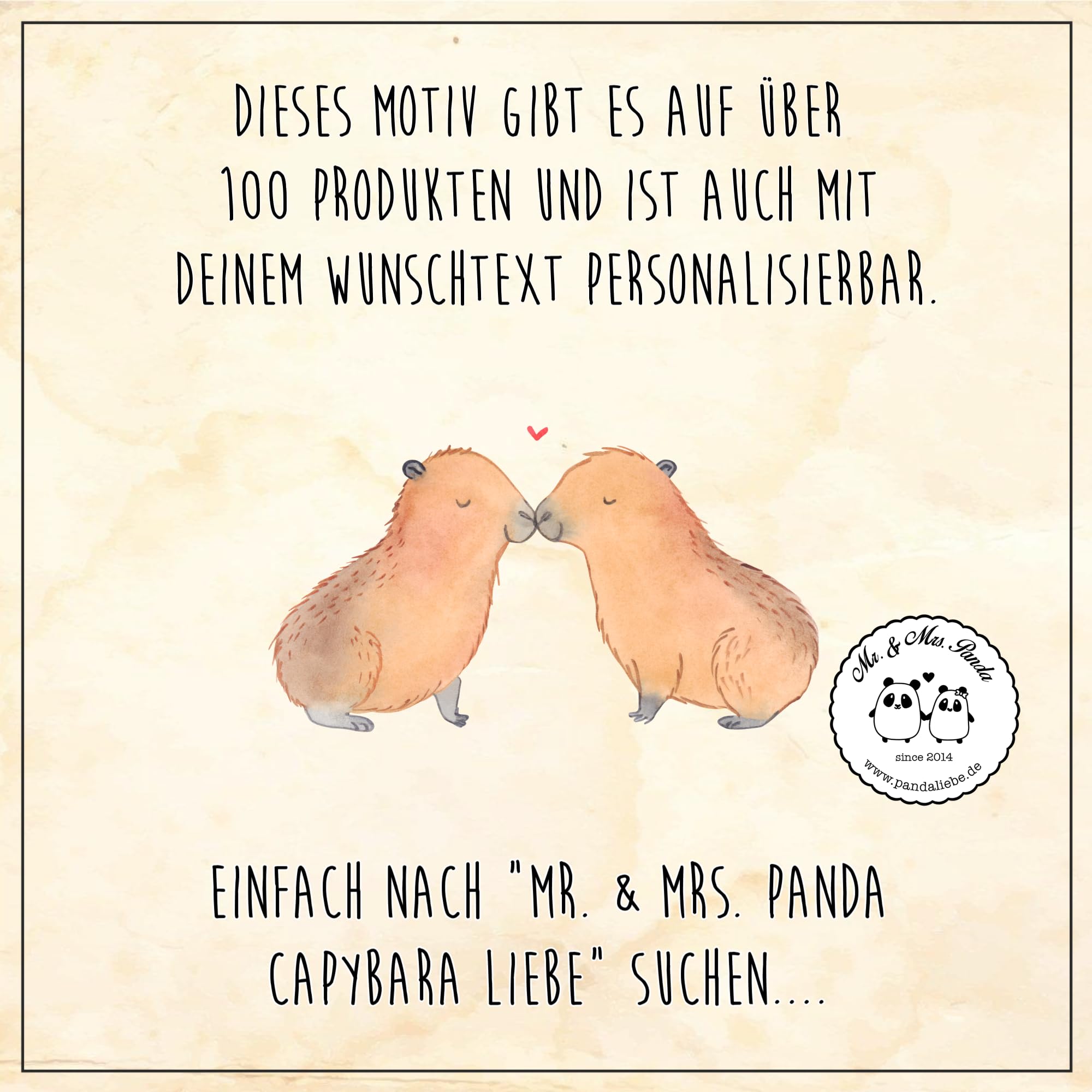 Mr. & Mrs. Panda Kulturbeutel Capybara Liebe Grösse XL Große - Geschenk, Pouch, Mäppchen, kosmetiktäschchen, Liebesspruch, Kulturtasche, Tiermotive, Geschenkidee, Paar, Valentinstag, Kosmetiktasche