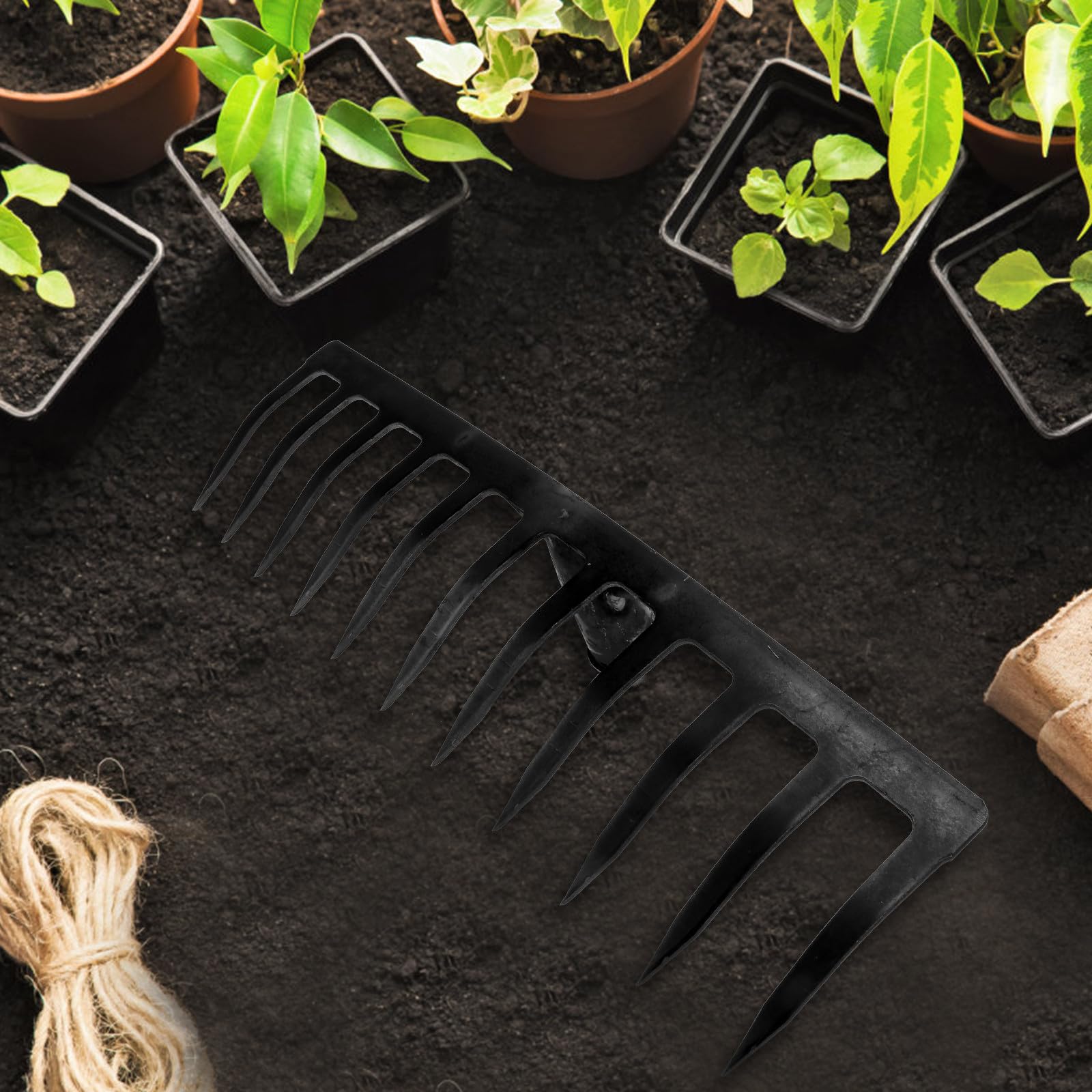 1 Gartenwerkzeug-Set mit Aufbewahrungskoffer, robuste Rechen- und Schaufelwerkzeuge für effizientes Pflanzen und Auflockern des Bodens, komfortable Griffe für Blumen und Gemüse