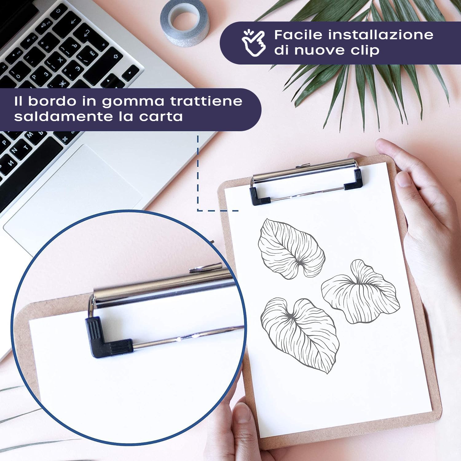 Meetory Clip per Appunti,10 Pezzi Morsetto per Appunti con Impugnatura Meetory Clip per Appunti,10 Pezzi Morsetto per Appunti con Impugnatura