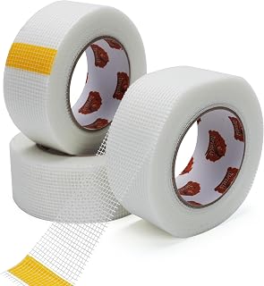 TAPEBEAR Fiberglass Mesh Drywall Tape 2" x 148ft Self-Adhesive Joint Tape, 3 Rolls for Wall Seam, Sheetrock Hole, Ceiling Crack Repair