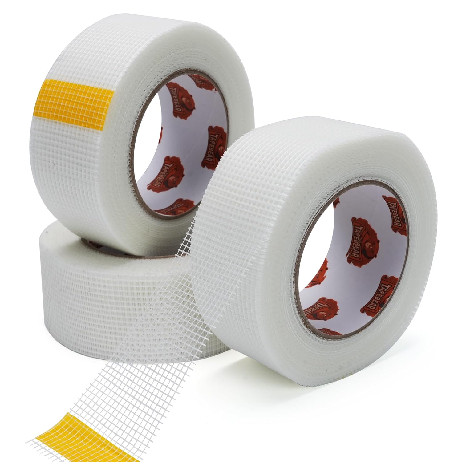 TAPEBEAR Fiberglass Mesh Drywall Tape 2" x 148ft Self-Adhesive Joint Tape, 3 Rolls for Wall Seam, Sheetrock Hole, Ceiling Crack Repair