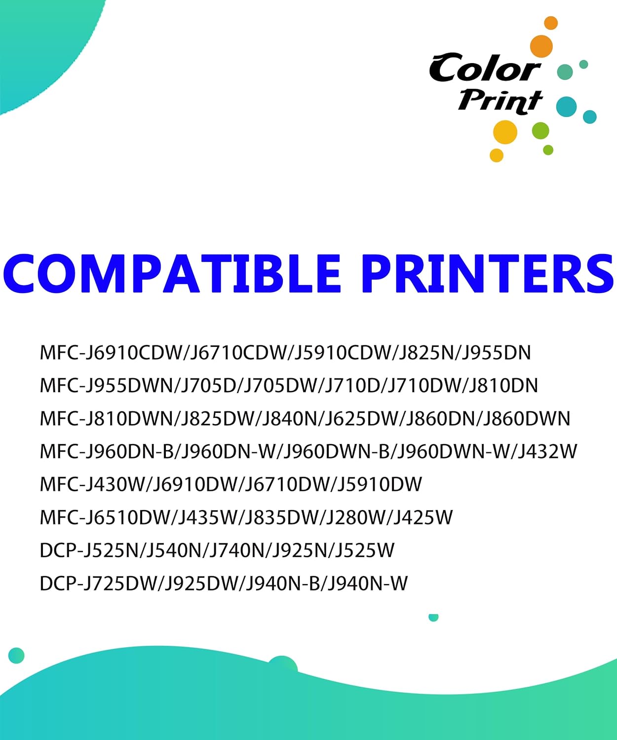 Compatible LC75C LC75M LC75Y Ink Cartridge Replacement for Brother LC75 XL LC75XL for MFC J425W J430W J435W J5910DW J625DW J825DW J835DW J6510DW J6710DW MFC-J6910DW MFC-J280W (6Pcs,2C2M2Y)