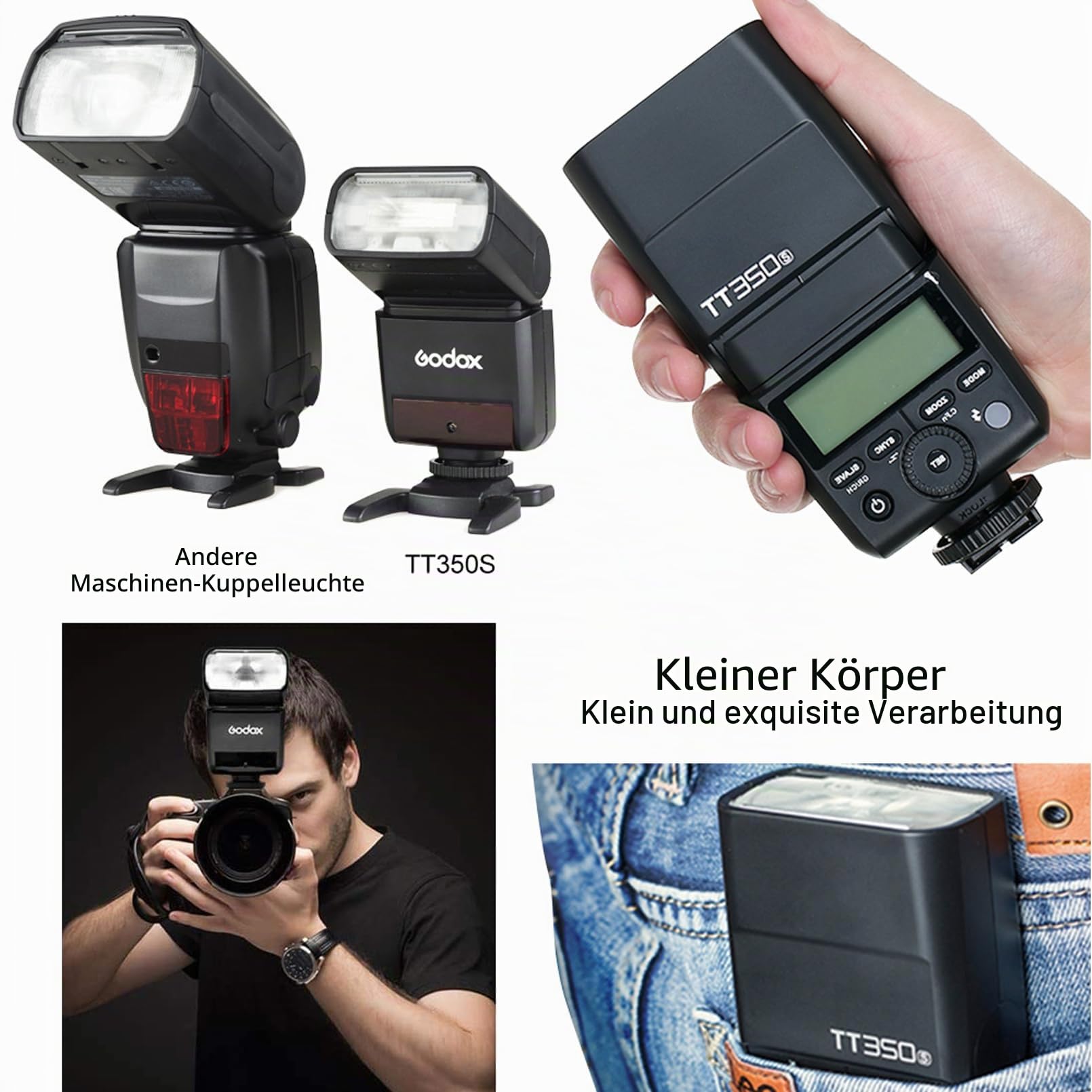 Godox TT350S TTL 2.4G HSS 1 / 8000s GN36 Kamera Flash Speedlite für Sony Kompatibel für Sony Mirrorless Digitalkamera