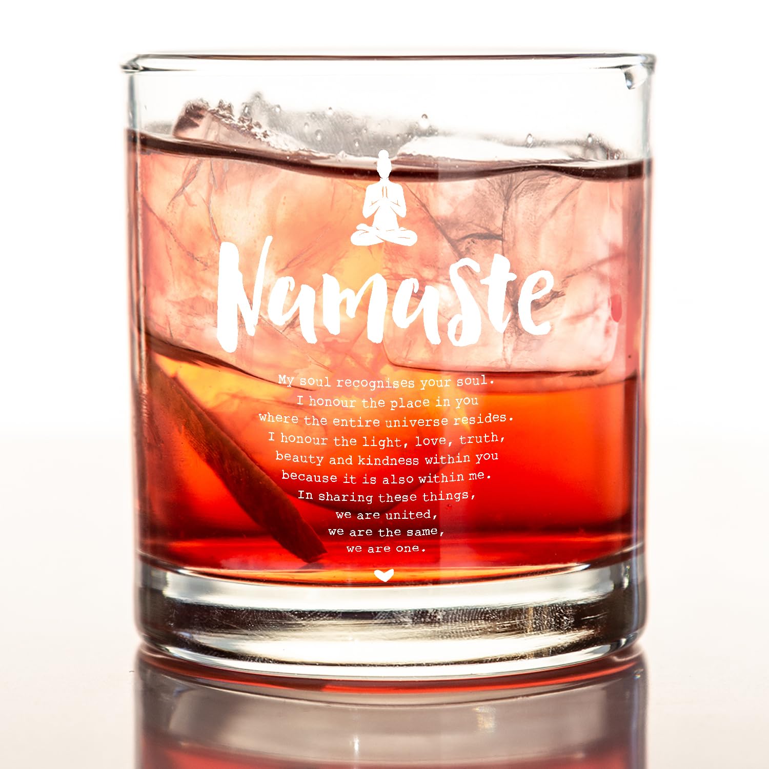 kunlisa Namaste Zen Gifts Whiskey Glasses, Meditation Spiritual Gifts for Women, Gift for Yoga Lovers, 10 oz Drinking Rocks Glasses for Women Whisky