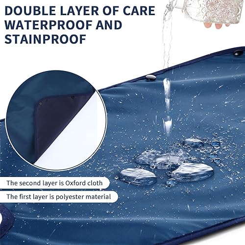 Miniatura 10 de Twistover Baberos elásticos de doble capa para adultos con atrapador de migas, impermeable, lavable, protector de ropa de comedor para adultos