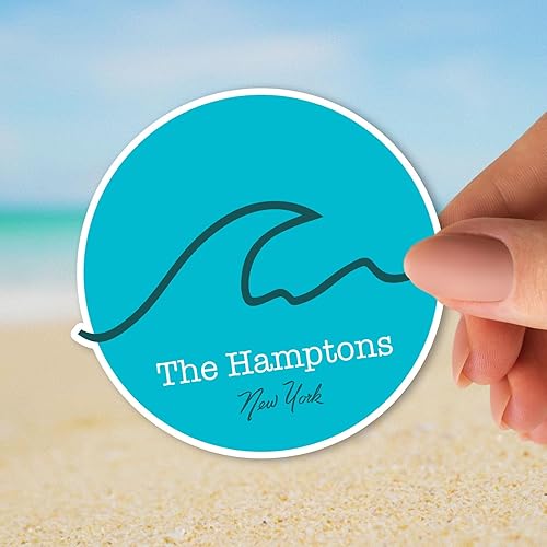Miniatura 1 de Squiddy The Hamptons New York Wave - Adhesivo de vinilo para automóvil, laptop, cuaderno (4 pulgadas de alto)