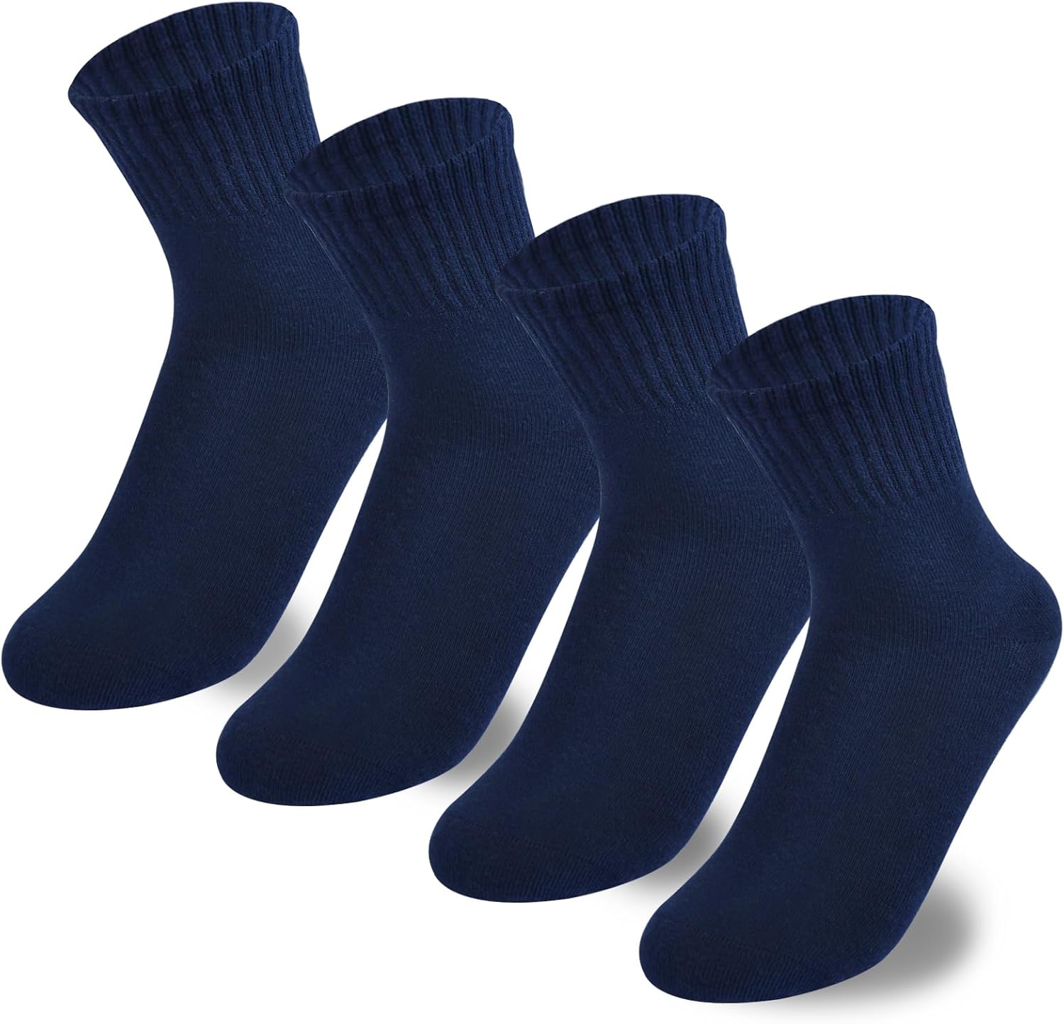 Boys Crew Socks – Kids Seamless Cotton Dress and Uniform Socks for Girls – 4/8 Pairs