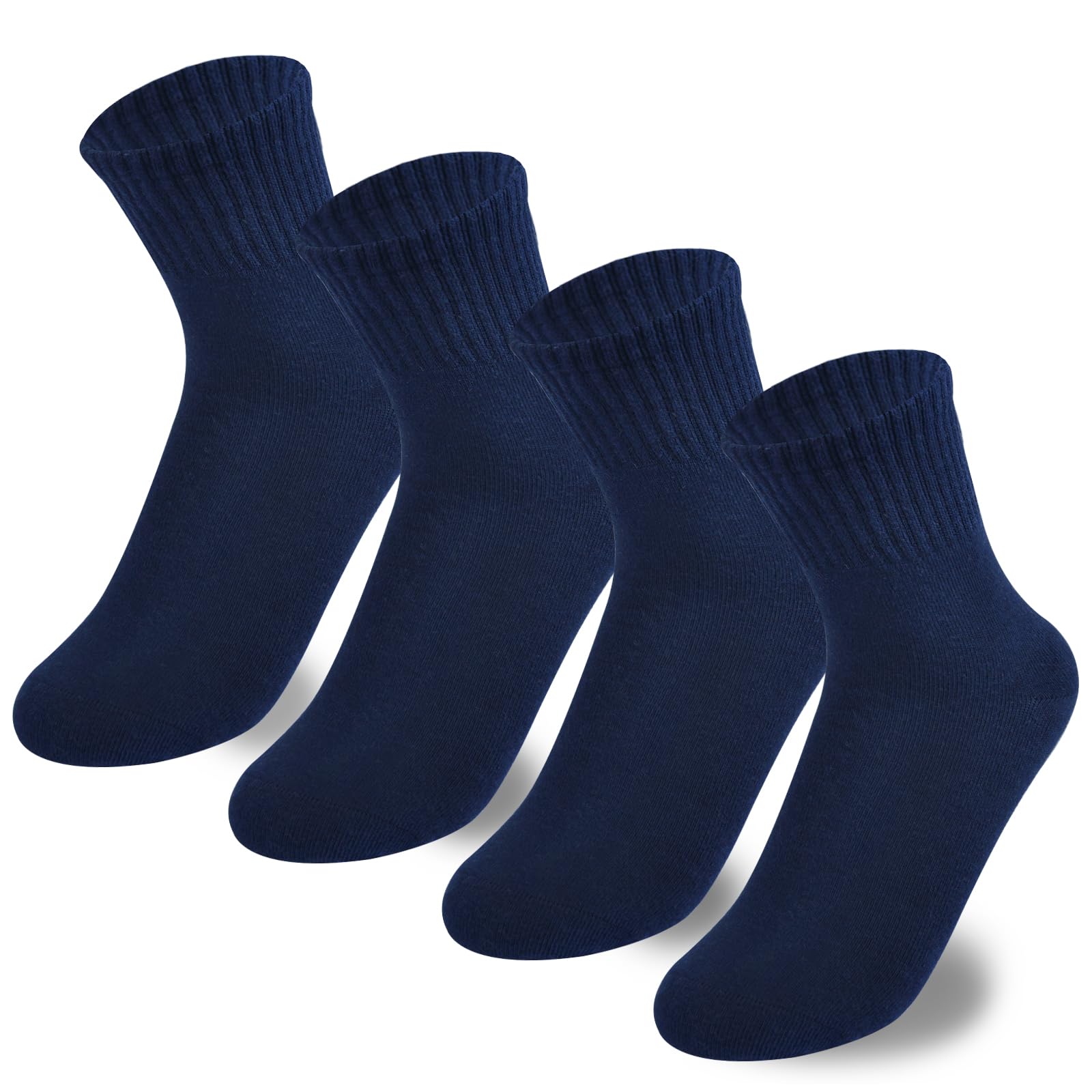 hakugooBoys Crew Socks - Kids Seamless Cotton Dress and Uniform Socks for Girls - 4/8 Pairs