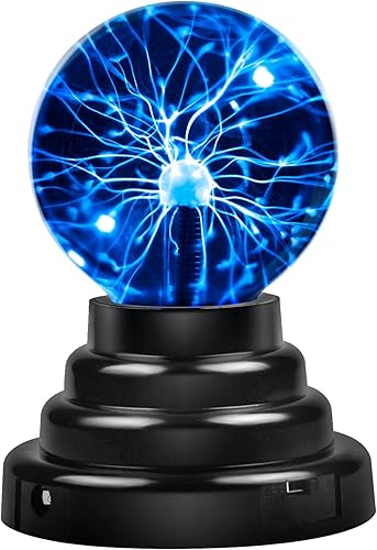 Flashmen Bola de plasma de luz azul, juguete de ciencia para niños, globo de plasma sensible al tacto, lámpara decorativa, novedad, juguete de