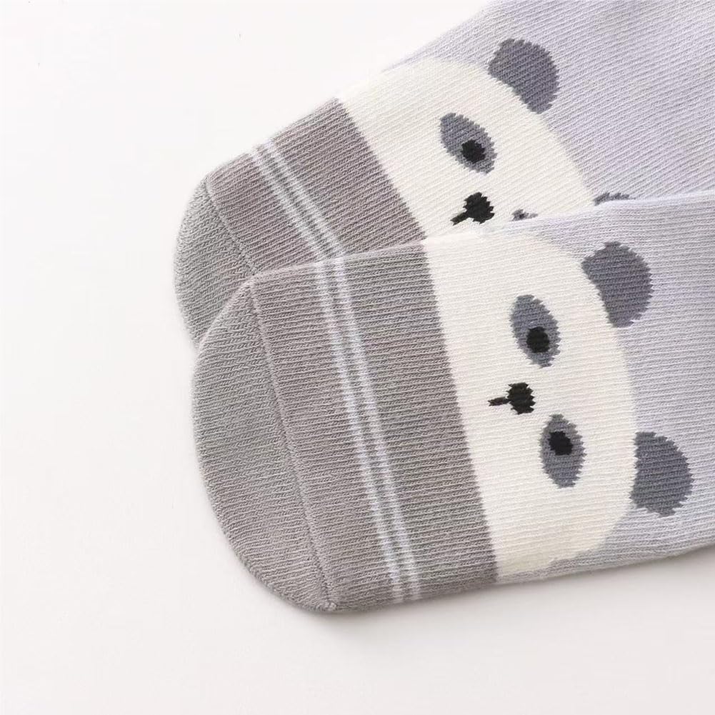 FedMois 5 Pairs Baby Little Kids Anti-slip Socks Cotton non skid Ankle Socks Animals