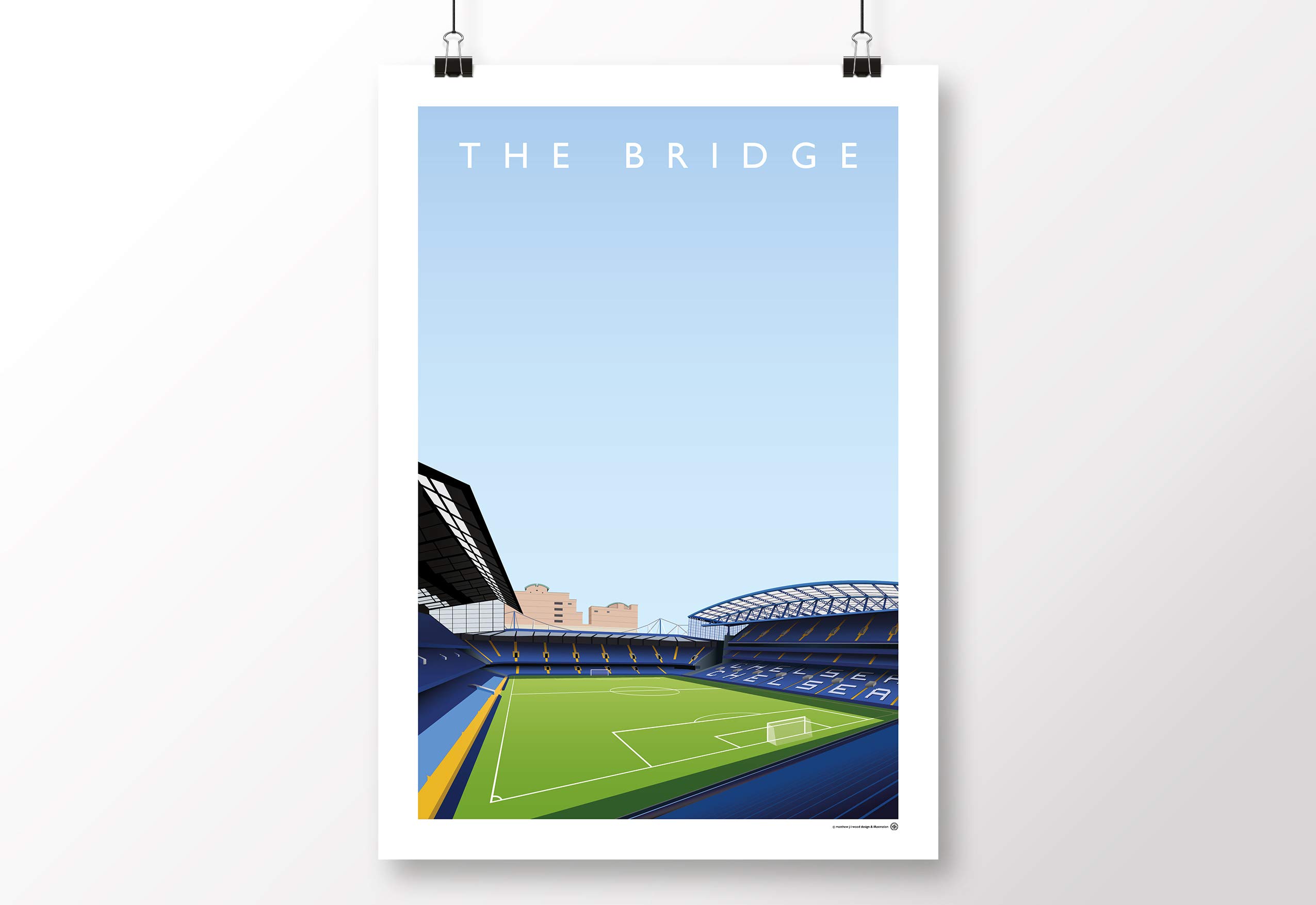 Affiche Chelsea Stamford Bridge A3 idée cadeau pour fan de football anglais