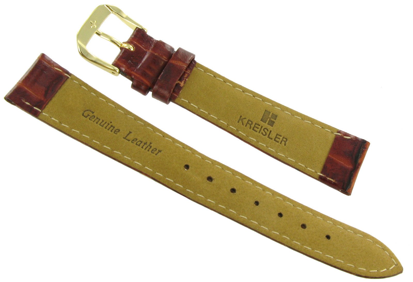 Milano Watchbands 19mm Kreisler Honey Tan Bamboo Alligator Grain Leather Mens Band Regular