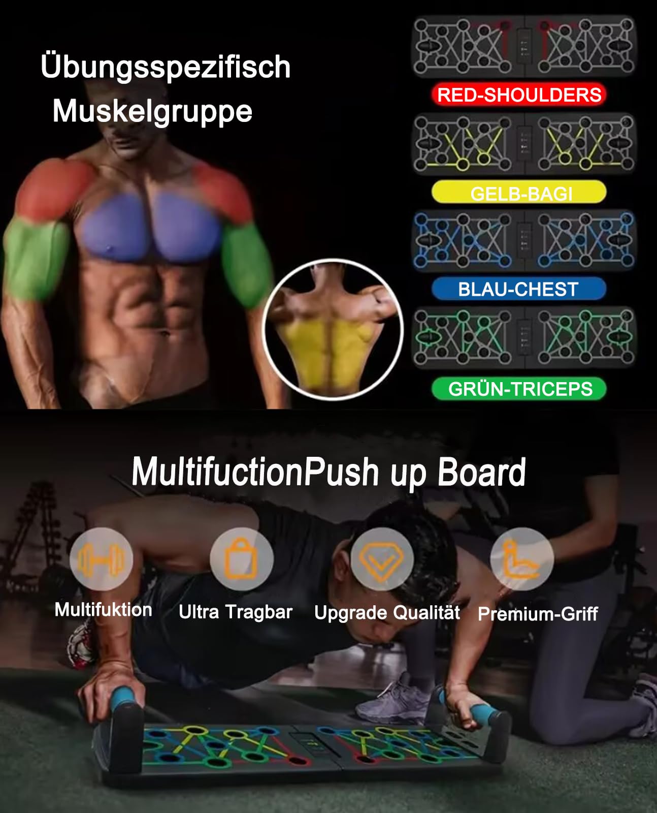 Press Up Board-26 in 1 - Strumento multifunzione per il fitness a casa