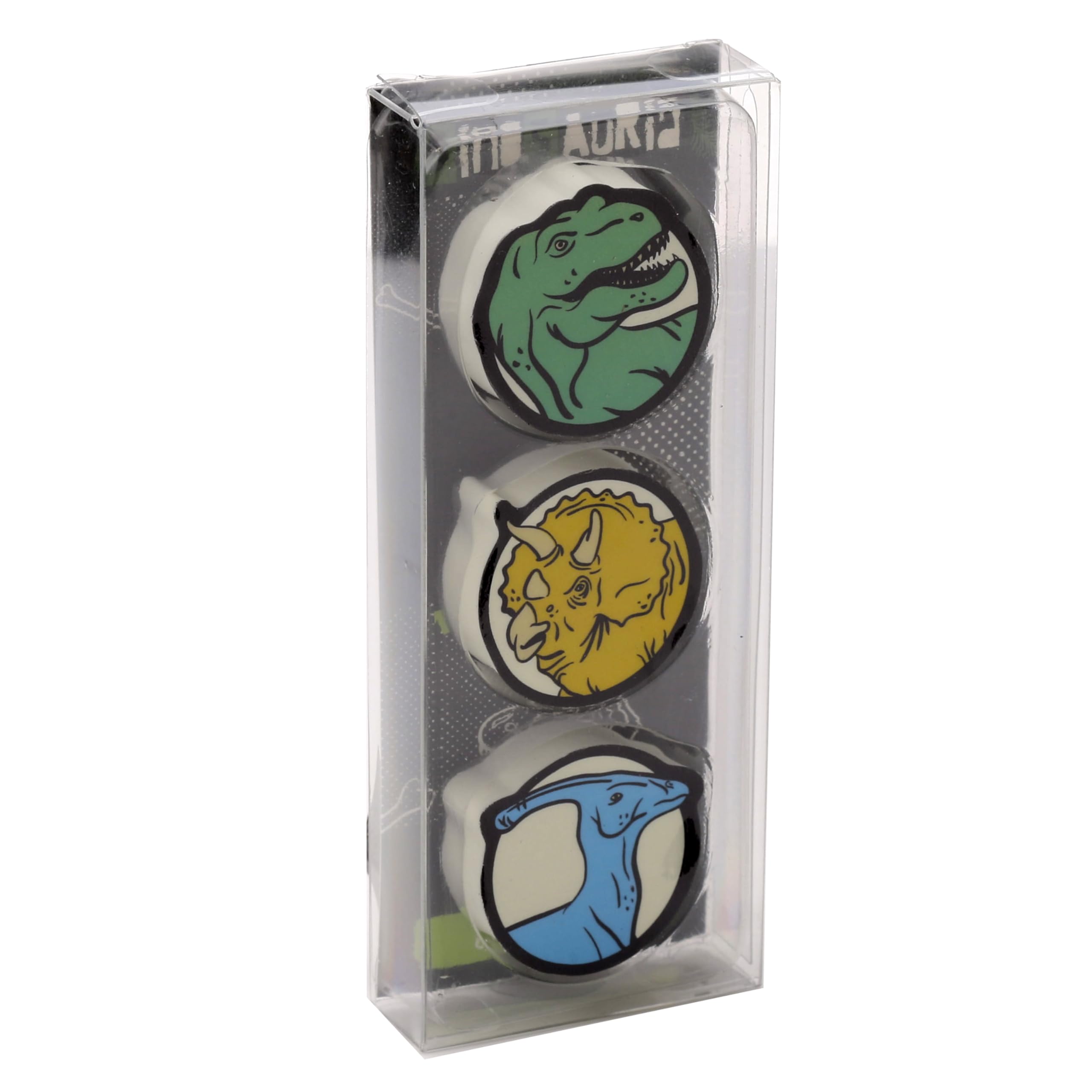Puckator - Set di 3 Gomme Particolari da Cancellare per Scuola - Dinosauri - Dinosauria - Cancelleria e Cartoleria per Bambini