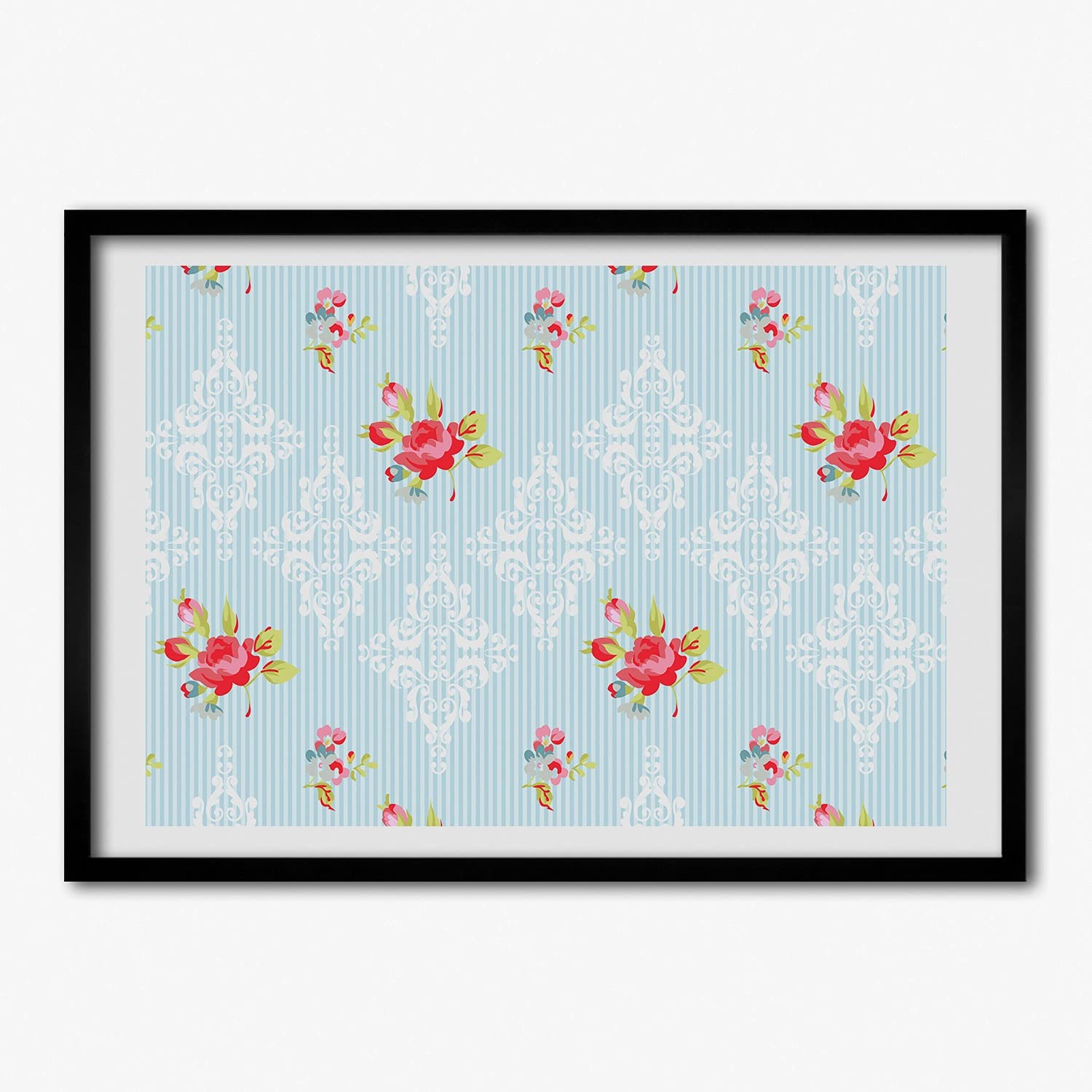 Affiche cadre en bois Tulup 70x50 cm pour raviver un mur blanc avec des roses