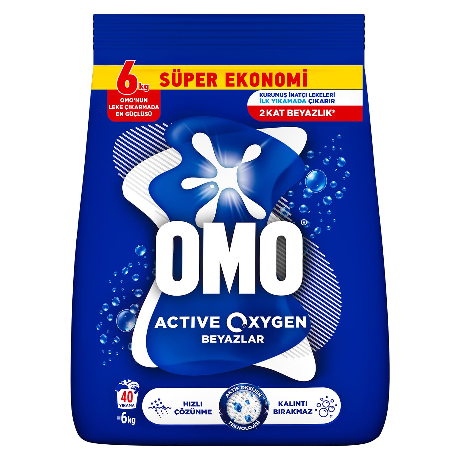 Omo Active Oxygen Beyazlar Toz Deterjanı 6 kg