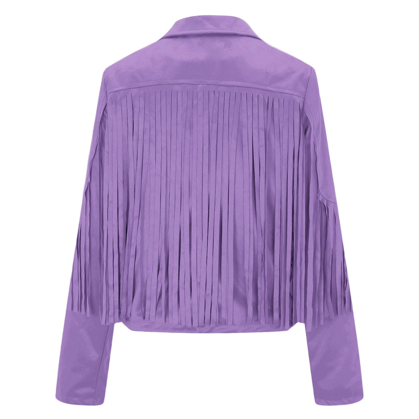 Genérico Chaquetas casuales para mujer abrigo corto ajustado de ante con flecos prenda clásica ideal para el día a día en otoño e invierno