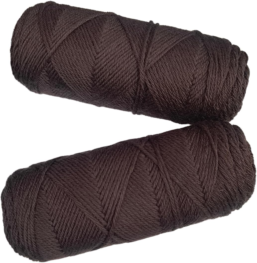 Knitsilk 100% Merino Wool Yarn-Brown | 200+ Yards| 100gx2 Count |200 Grams |Friendly Handcrafted Material for Knitting, Crochet, and & Weaving