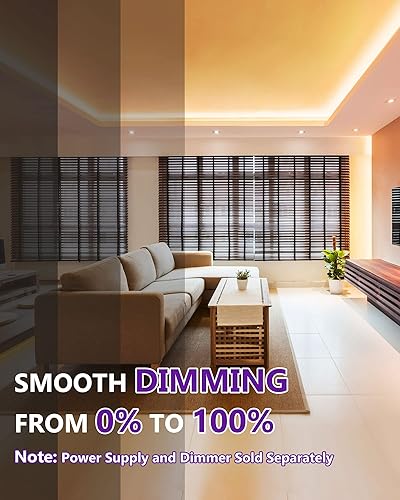 Miniatura 4 de HitLights COB LED Strip Lights Warm White, 16.4ft Premium High Density Tape Light 2700K with 24V Power Supply