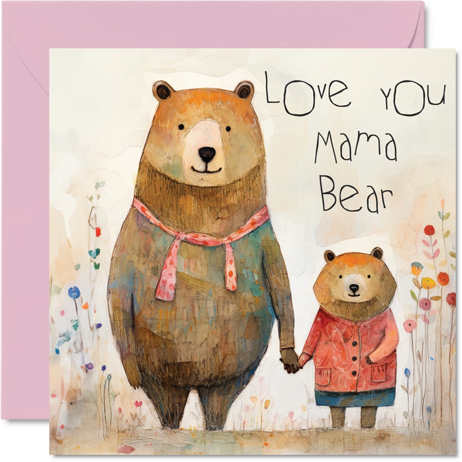 Heartfelt Mothers Day Cards for Mum - Mama Bear - Happy Birthday Card for Mum from Daughter Son, Birthday Gifts Mum, 145mm Mother's Day Greeting Cards Mama Mummy Mom