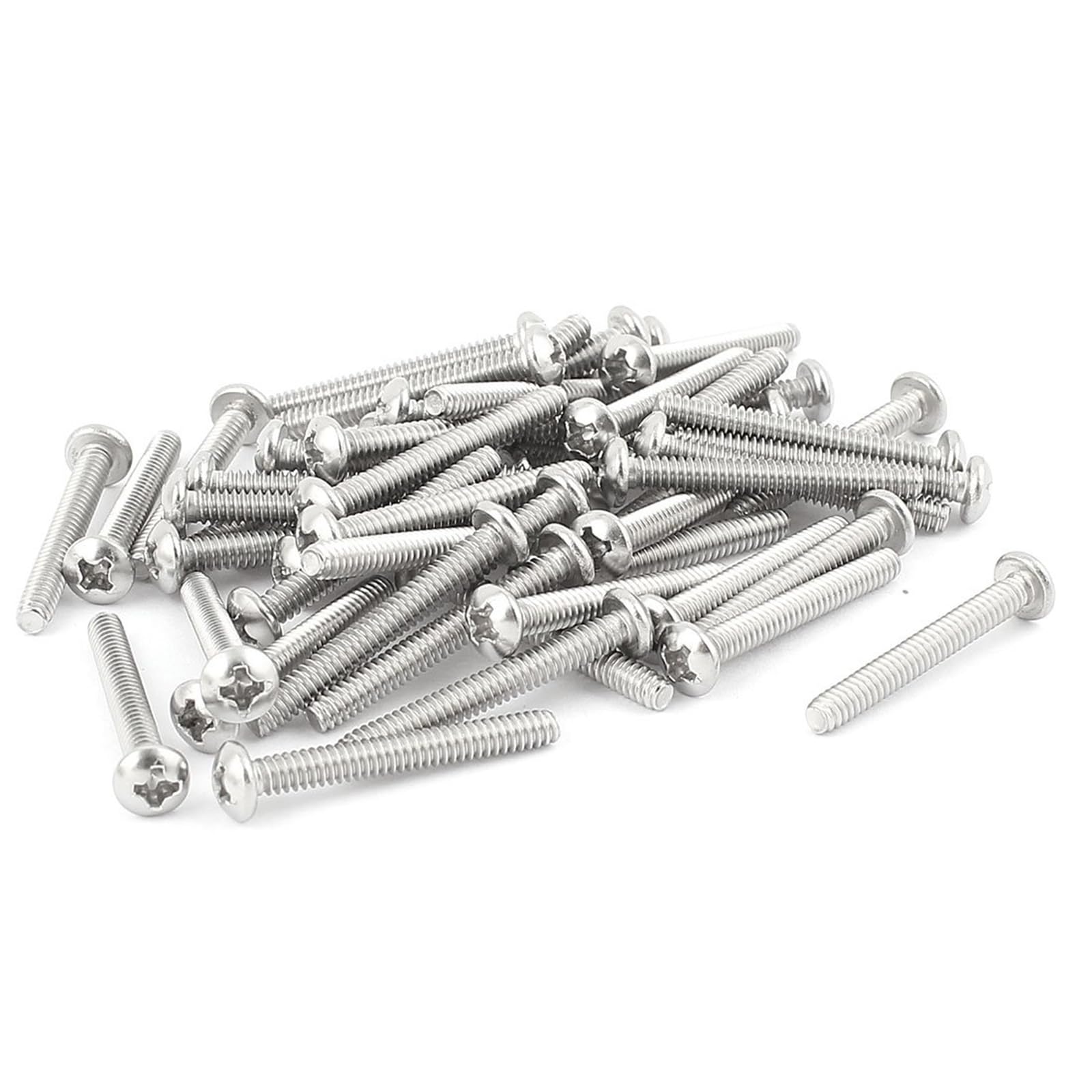 MACHSWON M3x28mm Round Head Cross Screw 304 Stainless Steel Phillips Head Bolts Machine Screws 50 Pcs