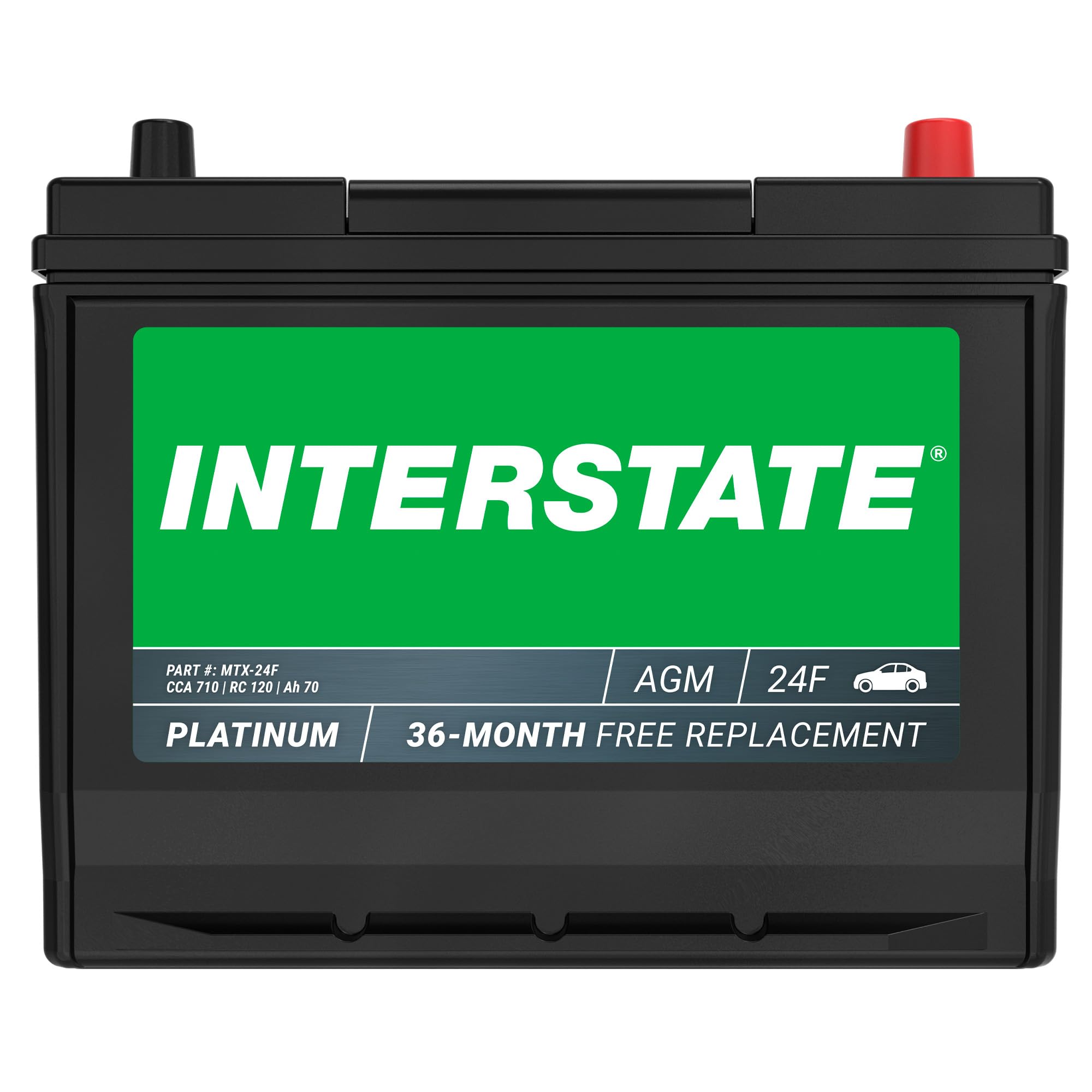 Interstate Batteries Automotive Battery 12V 70Ah (Group Size 24F) 710CCA SLI AGM Auto Battery Replacement for Cars, SUVs, Sedans, Trucks (MTX-24F)