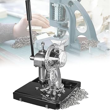 Semi Automatic Grommet Machine, Pneumatic Automatic Eyelet Feeding Grommet Punch Press Machine, W/Leverage-Type Labor-Saving Handle, for Banner, Awning 10MM