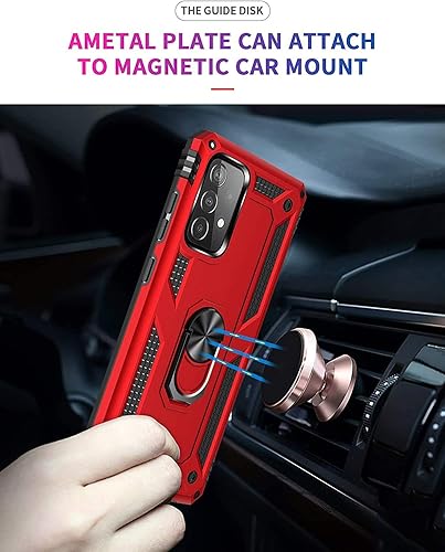 Miniatura 3 de Funda compatible con Samsung Galaxy A52 5G con protector de pantalla de vidrio templado, ultrafina, a prueba de golpes, con anillo magnético para