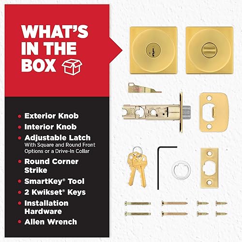 Vista 115 de Kwikset Pismo - Manija con cerradura y llave, para exterior, puerta de entrada y dormitorio, con seguridad antirrobo SmartKey Rekey y Microban, Mate
