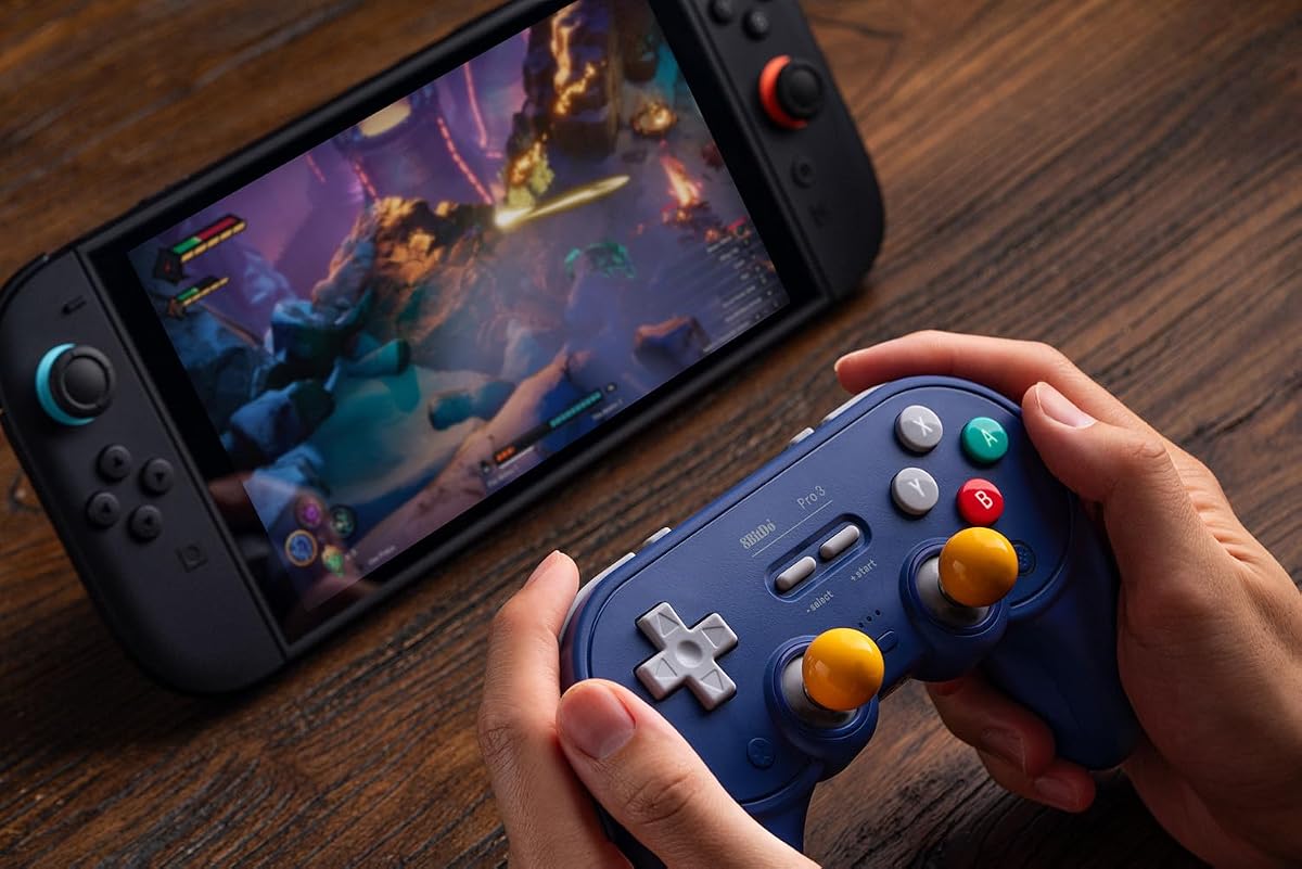 8BitDo Pro 3 Bluetooth Controller for Switch/Switch 2 – TMR Joysticks, Swappable ABXY Buttons, Pro Back Buttons, Charging Doc — view 6