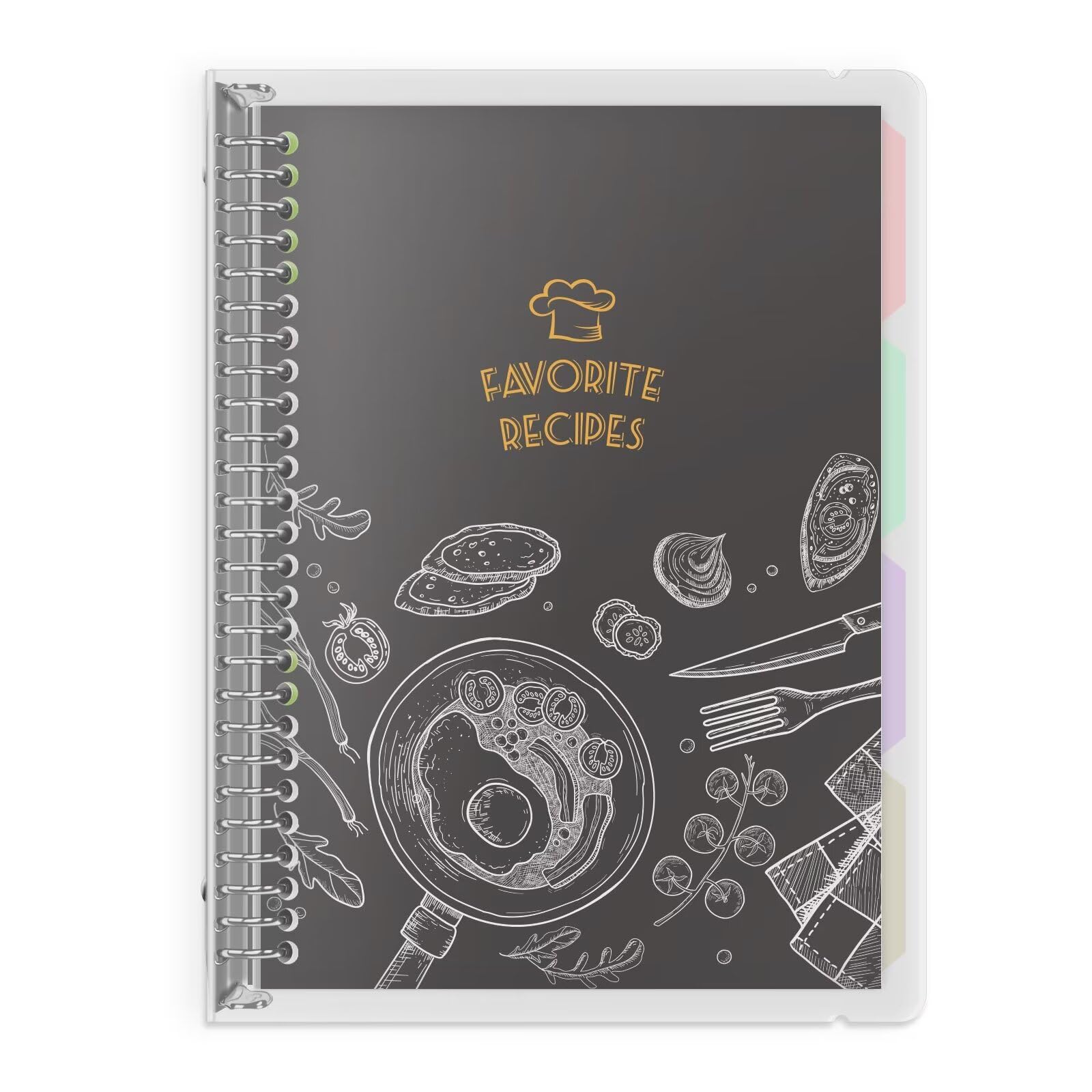 LuBudingJoy Blank Recipe Book to Write in Your Own Recipes, 8.5" x 11" Removable Hardcover Family Recipe Book with Dividers, Recipe Journal Hold 140 Recipes (Black)