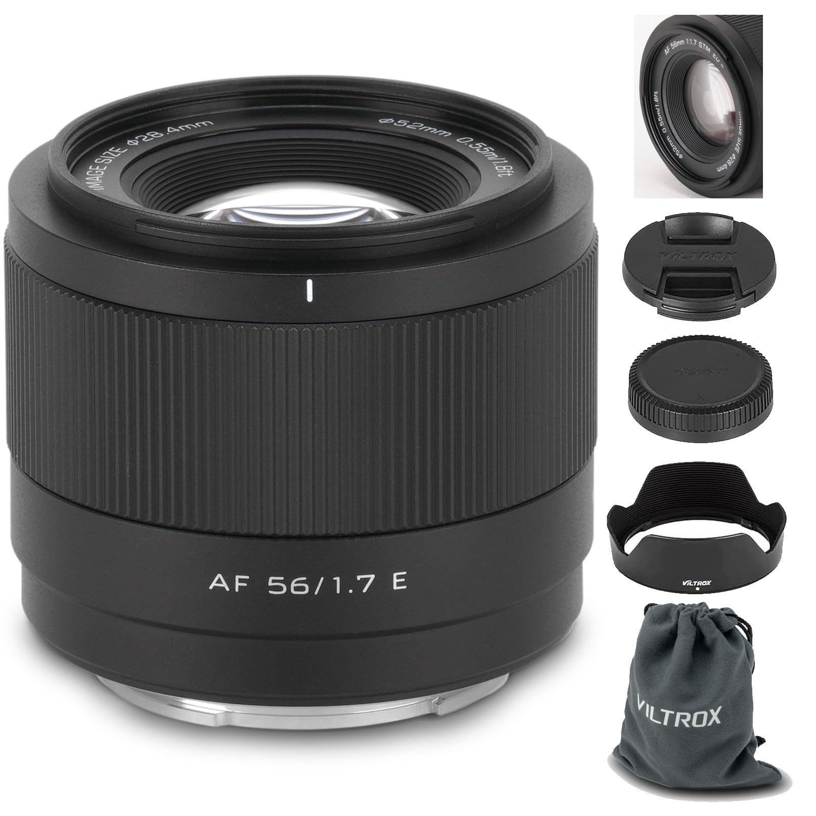 VILTROX 56mm F1.7 E-Mount APS-C STM Lightweight Auto Focus Lens for Sony E-Mount Cameras