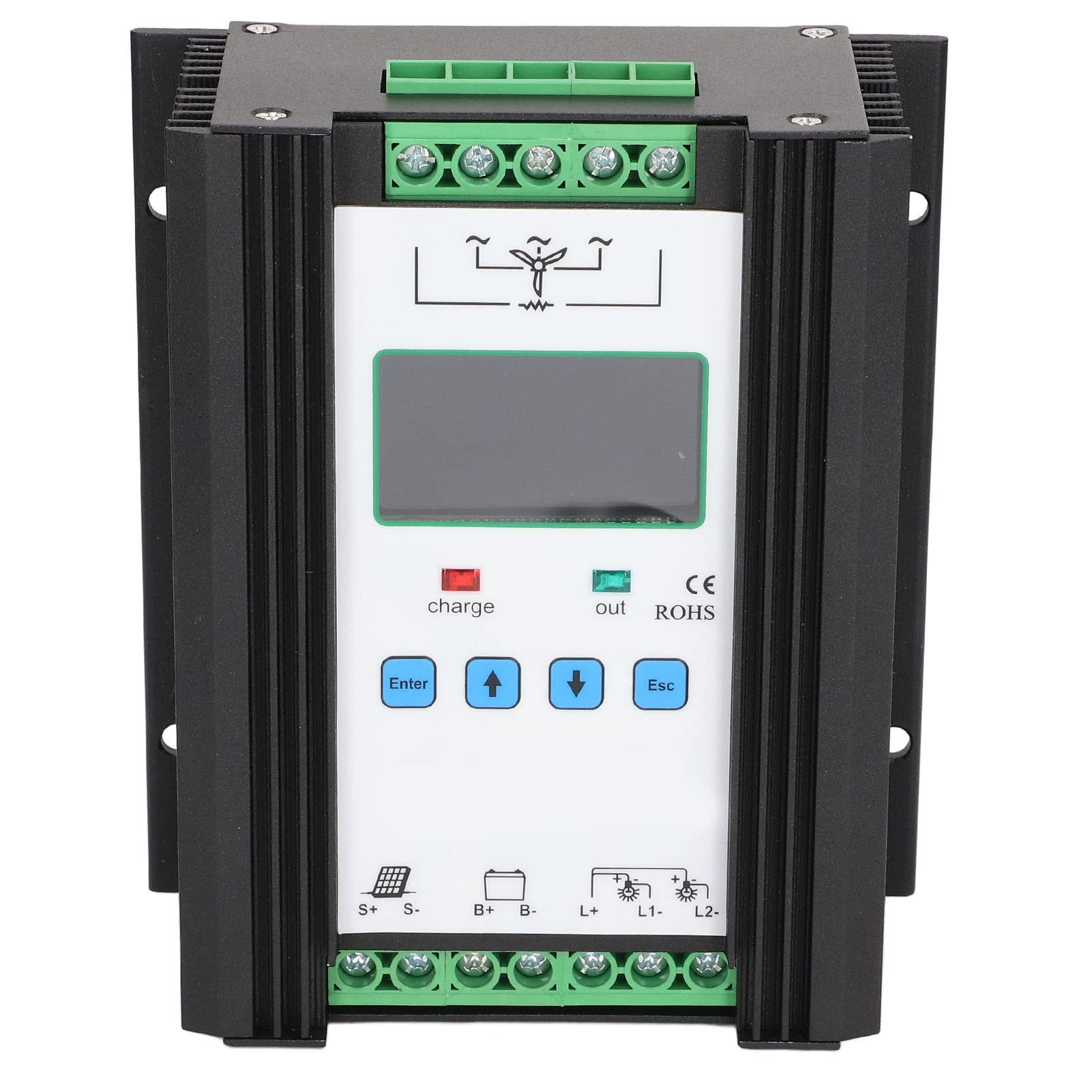 Regulador Híbrido Solar Eólico, 12V 24V 600W Controlador Híbrido Solar Eólico Pantalla LCD PWM Controlador de Carga Inteligente, Generadores Y Energía Portátil