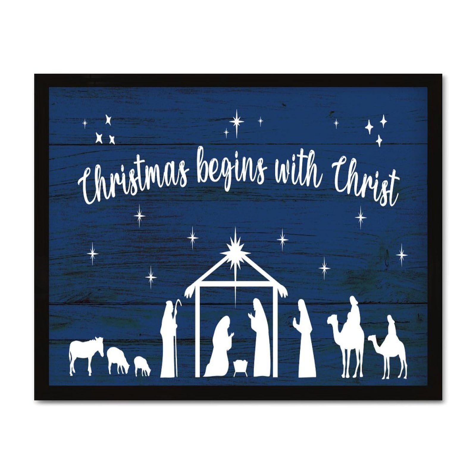 Panneau mural en bois Merry Christmas pour déco de salon vintage 40x50 cm
