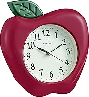 Westclox 10-Inch 3D Apple Wall Clock - Model 38038A | Fun Kitchen Decor with Convex Glass Lens