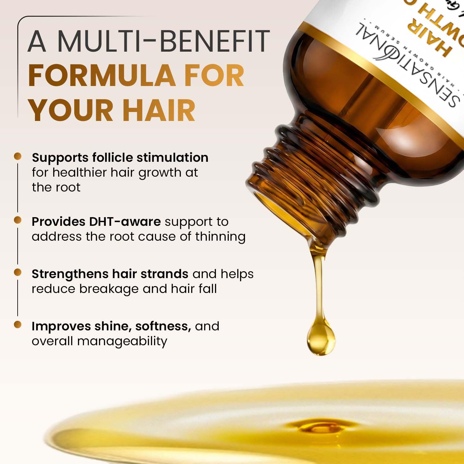 Sensational Hair Growth Oil - 2oz Rosemary Oil for Hair Growth with Fenugreek & Hibiscus | Strengthens Roots & Nourishes Scalp | Supports Anti Hair Loss Treatment | For All Hair Types | Made in USA
