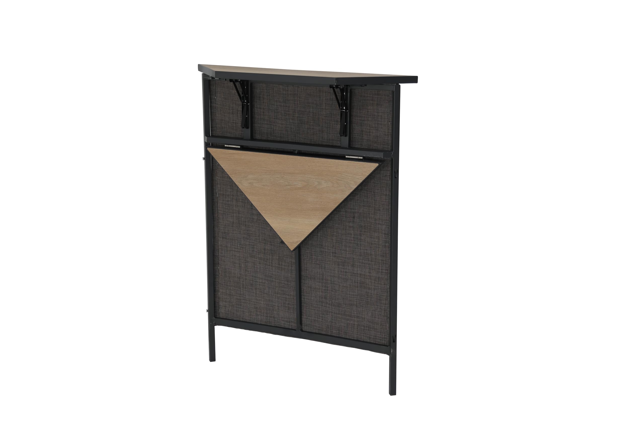 METRO Professional Barra de Bar Esquinera Movara, Aluminio/Malla Sintética, Tablero PSPC, 85 × 42 cm, Gris Oscuro, Plegable, Exterior