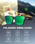 Meeloog Polarized Sunglasses Over Glasses for Men Women, Classic Rectangle Fitover Shades UV400 for Driving Fishing MST0091